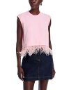 【送料無料】 サンク セプト レディース Tシャツ トップス Cropped Feather Tee Venus Pink