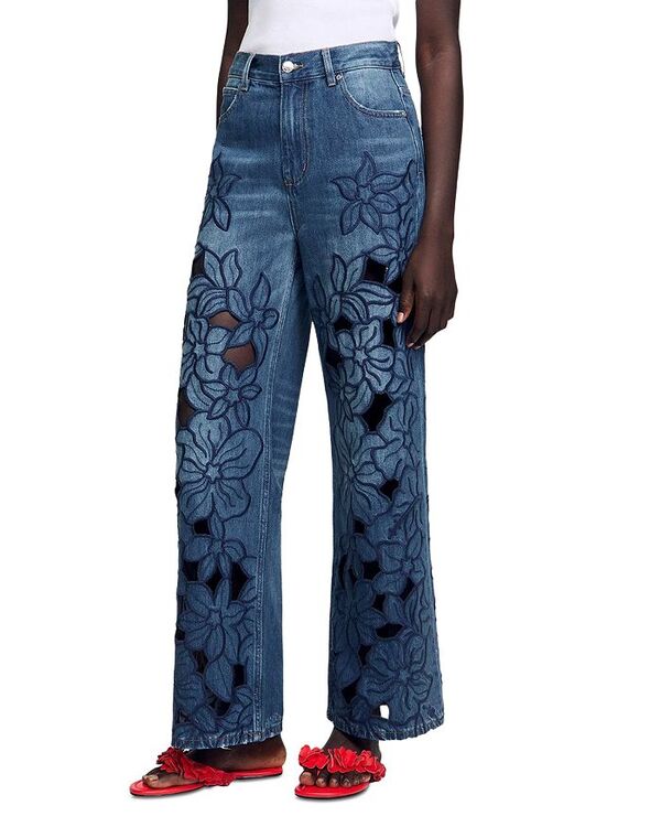 サンドロ レディース ボトムス デニムパンツ ジーンズ Sandro Spring High Rise Straight Jeans Jean Blue Jean ブルー