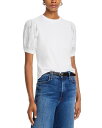 【送料無料】 フレーム レディース Tシャツ トップス The Lace Sleeve Tee White