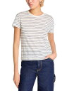 【送料無料】 フレーム レディース Tシャツ トップス The Linen Baby Tee Navy Multi