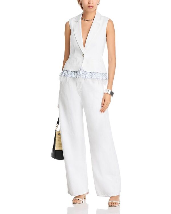 【送料無料】 サンク セプト レディース ベスト アウター Striped Le Petit Denim Roxie Vest White/Blue