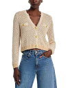 【送料無料】 ラジャンス レディース カーディガン アウター Blanca Cropped V Neck Cardigan Natural Multi/Gold