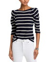 【送料無料】 フレーム レディース Tシャツ トップス The Ruched Tee Navy Multi