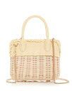 【送料無料】 アクア レディース ハンドバッグ バッグ Rattan Vanity Top Handle Bag - Exclusive Butter Yellow