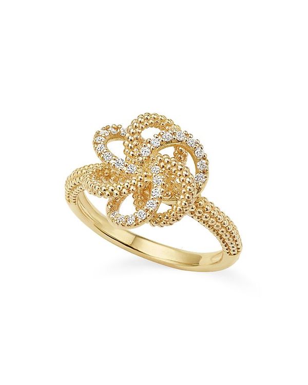 ラゴス レディース 指輪 アクセサリー 18K Yellow Gold Love Knot Ring with Diamonds White/Gold