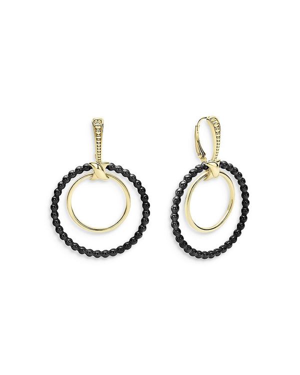 ラゴス レディース ピアス・イヤリング アクセサリー 18K Yellow Gold Caviar Ceramic Hoop Earrings Gold