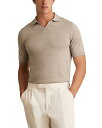 【送料無料】 レイス メンズ ポロシャツ トップス Open Collar Merino Wool Polo Shirt Wheat Melange