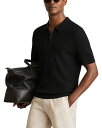 【送料無料】 レイス メンズ ポロシャツ トップス Textured Quarter Zip Polo Shirt Black