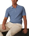 【送料無料】 レイス メンズ ポロシャツ トップス Textured Quarter Zip Polo Shirt Blue