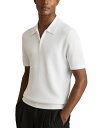 【送料無料】 レイス メンズ ポロシャツ トップス Textured Quarter Zip Polo Shirt White