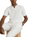 【送料無料】 レイス メンズ ポロシャツ トップス Open Collar Textured Polo Shirt White