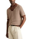 【送料無料】 レイス メンズ ポロシャツ トップス Icarus Textured Polo Shirt Tobacco Brown
