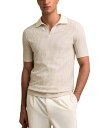 【送料無料】 レイス メンズ ポロシャツ トップス Hall Jacquard Polo Shirt Ecru/Taupe