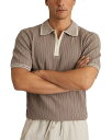 【送料無料】 レイス メンズ ポロシャツ トップス Jarvis Cable Knit Polo Shirt Light Taupe