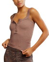 【送料無料】 フリーピープル レディース タンクトップ トップス Clean Slate Henley Tank Top Mink