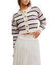 【送料無料】 フリーピープル レディース カーディガン アウター Lila Striped Cardigan Ivory Combo