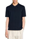 【送料無料】 サンドロ メンズ ポロシャツ トップス Knitted Polo Shirt with Zip Collar Fonte