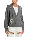 【送料無料】 エリア レディース カーディガン アウター Distressed Rhinestone Cardigan Heathered Grey