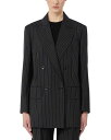 【送料無料】 マックスマーラ レディース ジャケット・ブルゾン アウター Wool Pinstriped Blazer Black Whit