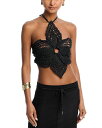 【送料無料】 カルト ガイア レディース シャツ トップス Darlena Crochet Halter Top Black