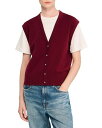 【送料無料】 サンドロ レディース ニット・セーター アウター Two Tone Wool & Cashmere Sweater Bordeaux