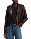 【送料無料】 フレーム レディース ジャケット・ブルゾン アウター The Leathered Cuffed Jacket Dark Brown