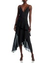 【送料無料】 ラジャンス レディース ワンピース トップス Sunniva Tiered Midi Dress Black