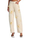 【送料無料】 フレーム レディース デニムパンツ ボトムス Embellished Low Slung Barrel Jeans in Vanilla Bean...