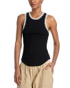 【送料無料】 サンク セプト レディース タンクトップ トップス Crocheted Lizzie Tank Top Black/ Ivory