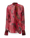 【送料無料】 ヴィクトリア ベッカム レディース シャツ トップス Silk Draped Blouse Raspberry