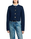 【送料無料】 サンドロ レディース カーディガン アウター Ruffled Collar Cardigan Navy Blue