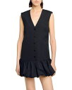【送料無料】 サンドロ レディース ワンピース トップス Button Front Bubble Hem Dress Black