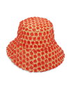 【送料無料】 レレ サドイ レディース 帽子 アクセサリー Dotted Raffia Long Brim Bucket Hat Natural Melon