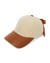 【送料無料】 レレ サドイ レディース 帽子 アクセサリー Faux Leather & Canvas Baseball Cap Natural