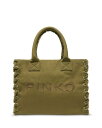 【送料無料】 ピンコ レディース ハンドバッグ バッグ Beach Shopping Blue Cotton Canvas Handbag Gothic-Antique Gold