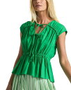 【送料無料】 デレクラムテンクロスバイ レディース シャツ トップス Caroline Double Tie V Neck Top Kelly Green