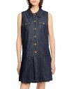 【送料無料】 サンドロ レディース ワンピース トップス Button Front Mini Denim Dress Deep Blue