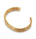 【送料無料】 アクア レディース ブレスレット・バングル・アンクレット アクセサリー Thin Ribbed Cuff Bracelet - Exclusive Gold