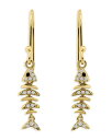 【送料無料】 アクア レディース ピアス・イヤリング アクセサリー Pav Movable Fish Drop Earrings in 18K Gold Plated Sterling Silver - Exclusive Gold