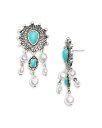 【送料無料】 アクア レディース ピアス・イヤリング アクセサリー Mixed Stone Drop Earrings - Exclusive Silver