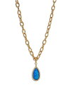 【送料無料】 ナディール レディース ネックレス・チョーカー・ペンダントトップ アクセサリー Blue Lagoon Pav & Stone Pendant Necklace in 18K Gold Plated 24" Gold