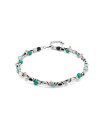 【送料無料】 ウノデ50 レディース ネックレス・チョーカー・ペンダントトップ アクセサリー Short Double Leather Strap Necklace with Sterling Silver-Plated Links Silver Green and Black