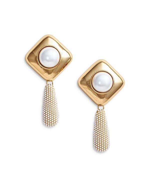 セルフ・ポートレイト レディース アクセサリー ピアス・イヤリング Self-Portrait Imitation Pearl Drop Earrings in 18K Gold Plated Gold ゴールド(4)
