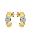【送料無料】 アクア レディース ピアス・イヤリング アクセサリー Croissant Designs Pav Cluster Half Hoop Earrings in 18K Gold Plated Sterling Silver - Exclusive Gold