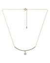 【送料無料】 アクア レディース ネックレス・チョーカー・ペンダントトップ アクセサリー Cubic Zirconia Pear Shape Charm & Pav Bar Statement Necklace in 18K Gold Plated Sterling Silver 16"-18" - Exclusive Gold