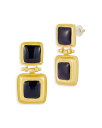 【送料無料】 アクア レディース ピアス・イヤリング アクセサリー Black Crystal Vintage Drop Earrings - Exclusive Black/Gold