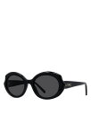 【送料無料】 ロエベ レディース サングラス・アイウェア アクセサリー Slim Geometric Sunglasses 54mm Black/Gray Solid