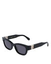 【送料無料】 フェラガモ レディース サングラス・アイウェア アクセサリー Gancini Hinge Rectangular Sunglasses 52mm Black(4)
