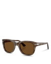 【送料無料】 ペルソル レディース サングラス・アイウェア アクセサリー Square Sunglasses 55mm Striped Brown