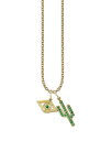【送料無料】 シドニーエヴァン レディース ネックレス・チョーカー・ペンダントトップ アクセサリー 14K Yellow Gold Emerald Cactus & Evil Eye Pendant Necklace 20